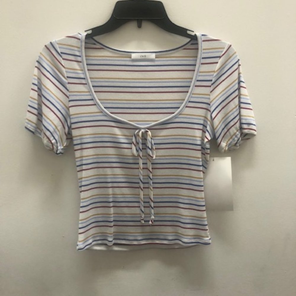stripped shirt with front bow